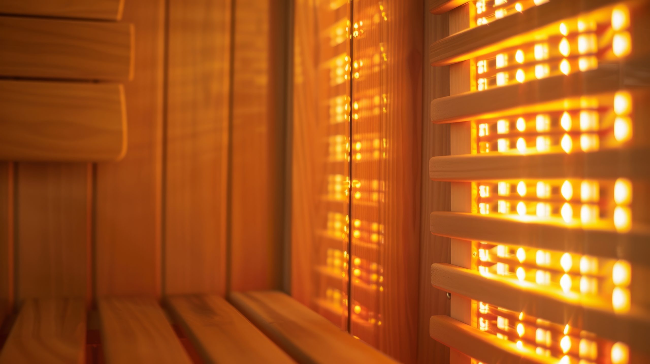 infrared light panel inside the sauna